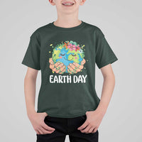 Cute Earth with Floral Earth Day T Shirt For Kid