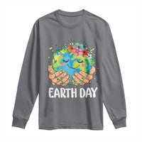 Cute Earth with Floral Earth Day Long Sleeve Shirt