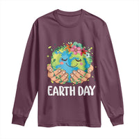 Cute Earth with Floral Earth Day Long Sleeve Shirt