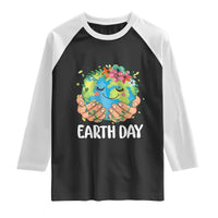 Cute Earth with Floral Earth Day Raglan Shirt