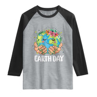 Cute Earth with Floral Earth Day Raglan Shirt
