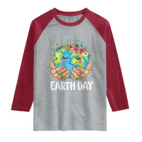 Cute Earth with Floral Earth Day Raglan Shirt