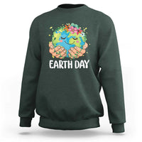 Cute Earth with Floral Earth Day Sweatshirt