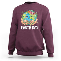 Cute Earth with Floral Earth Day Sweatshirt
