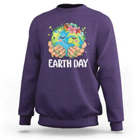 Cute Earth with Floral Earth Day Sweatshirt