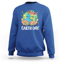 Cute Earth with Floral Earth Day Sweatshirt