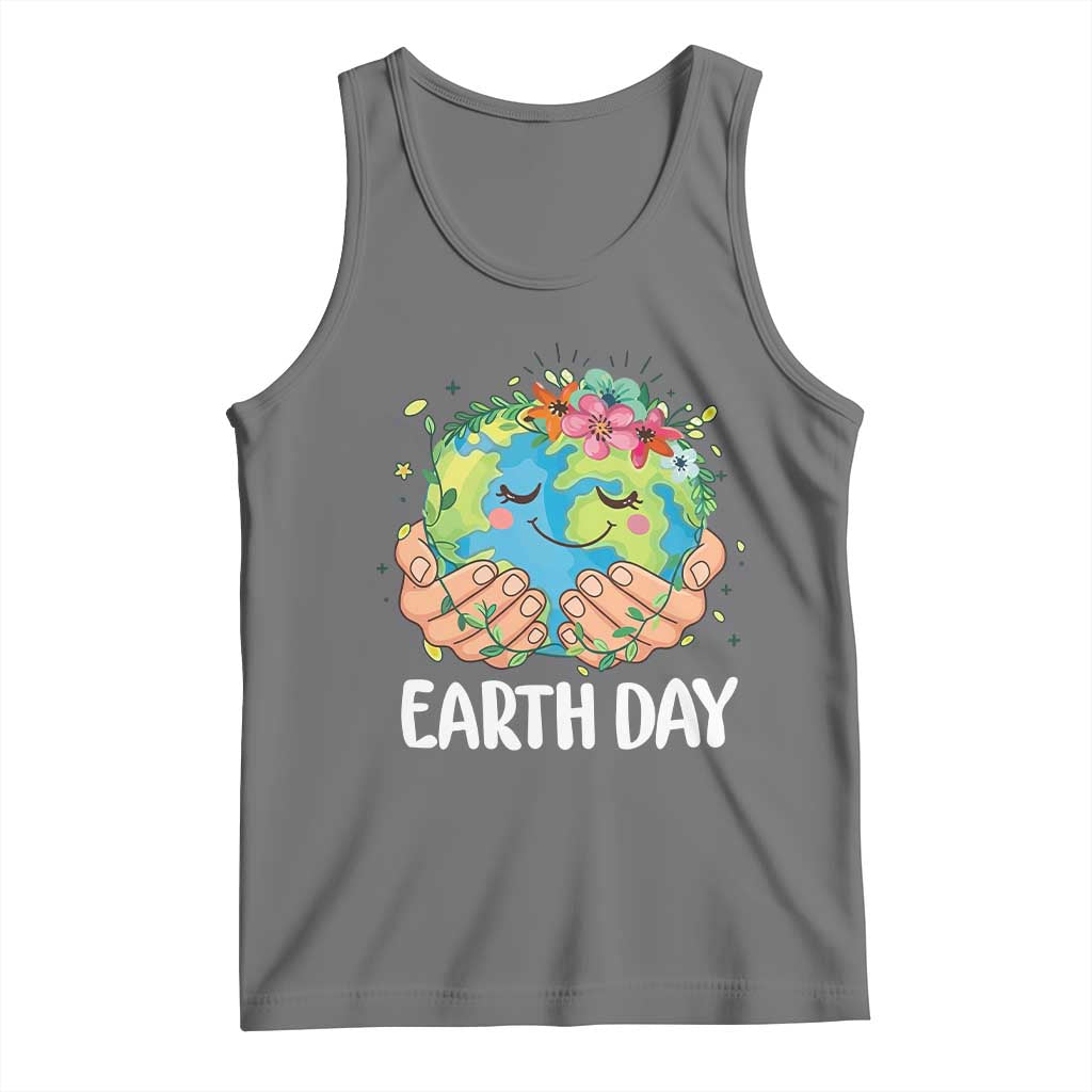 Cute Earth with Floral Earth Day Tank Top