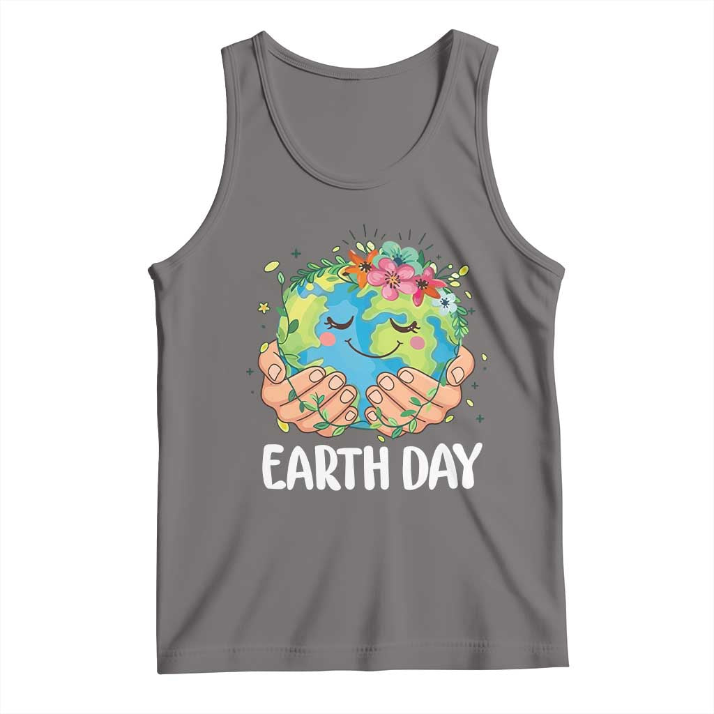 Cute Earth with Floral Earth Day Tank Top