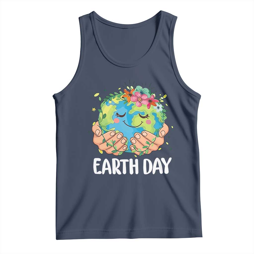 Cute Earth with Floral Earth Day Tank Top