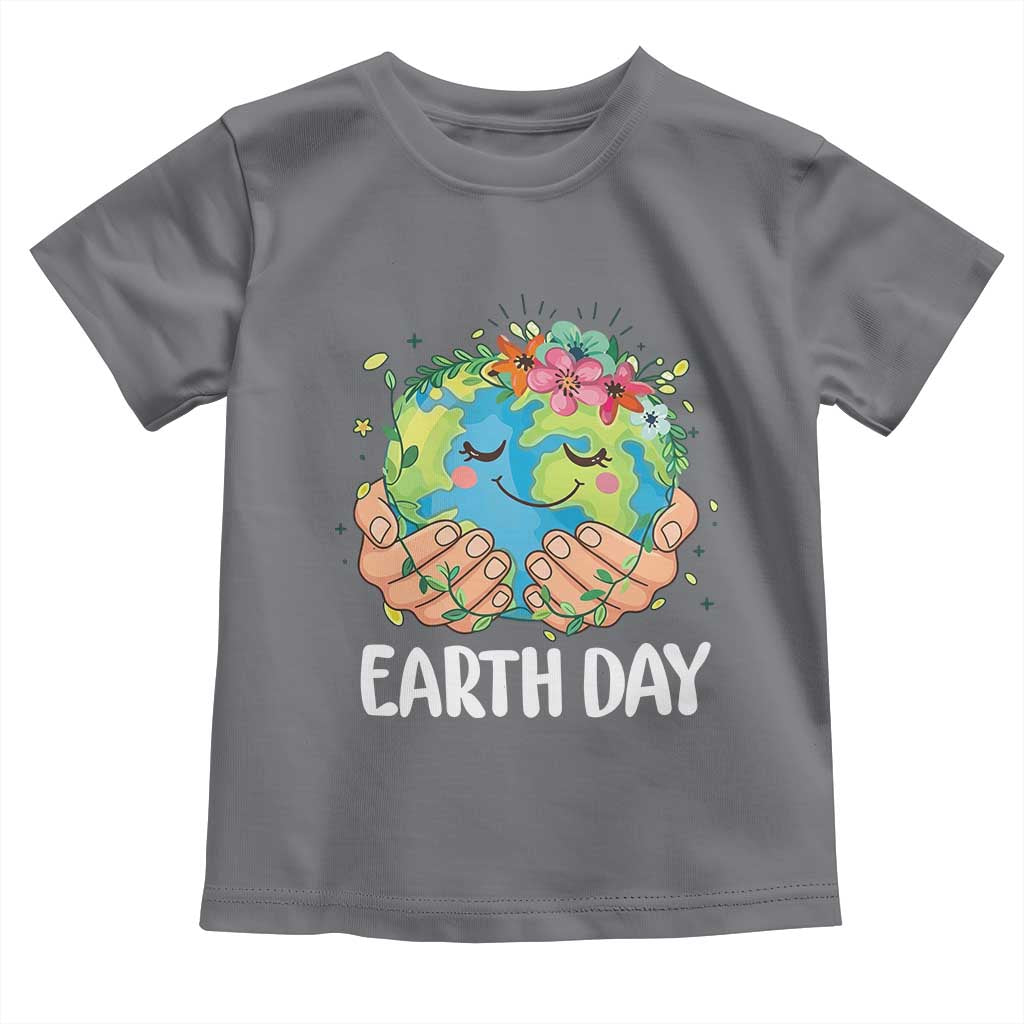 Cute Earth with Floral Earth Day Toddler T Shirt