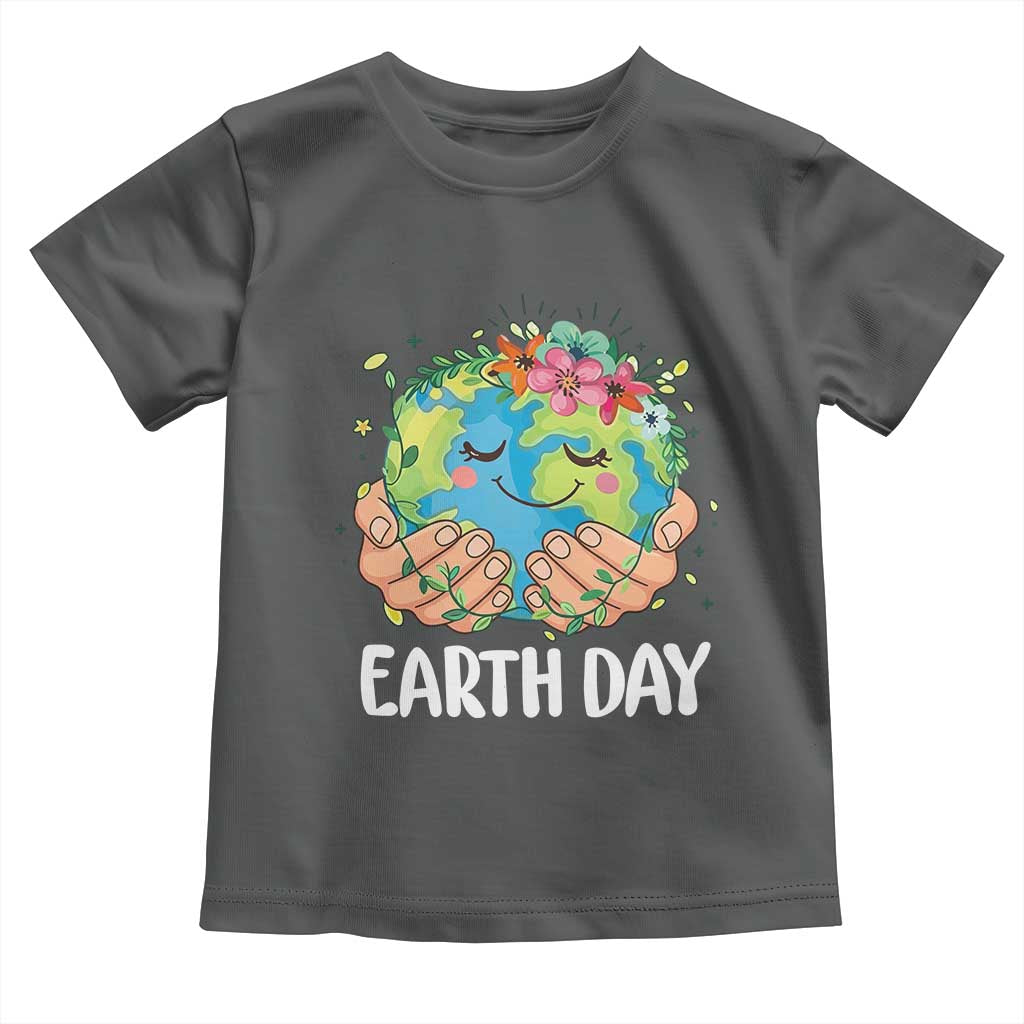 Cute Earth with Floral Earth Day Toddler T Shirt