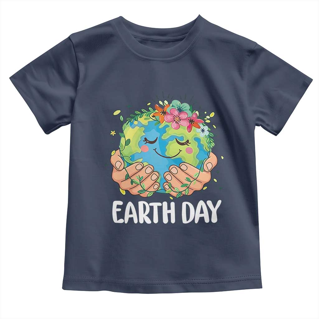 Cute Earth with Floral Earth Day Toddler T Shirt