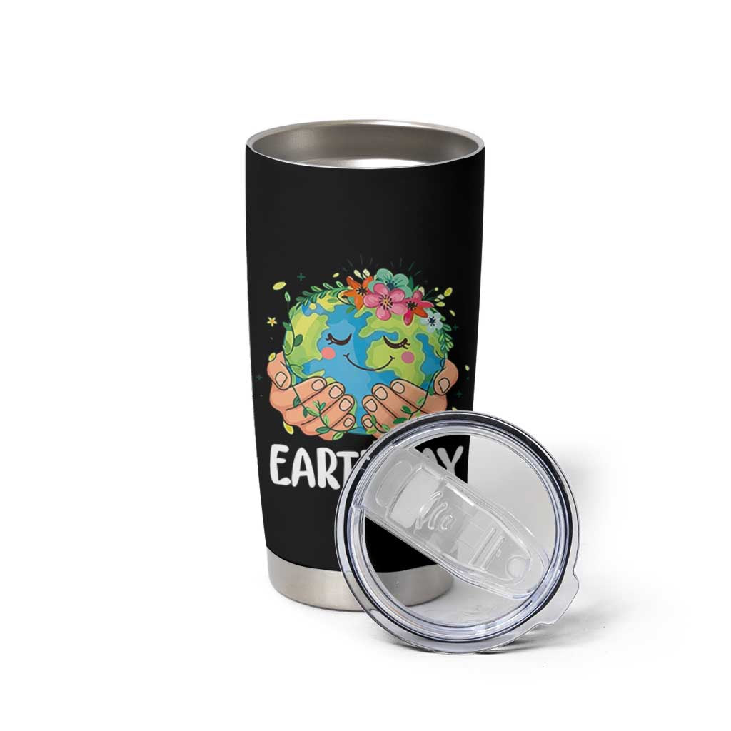 Cute Earth with Floral Earth Day Tumbler Cup