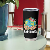 Cute Earth with Floral Earth Day Tumbler Cup