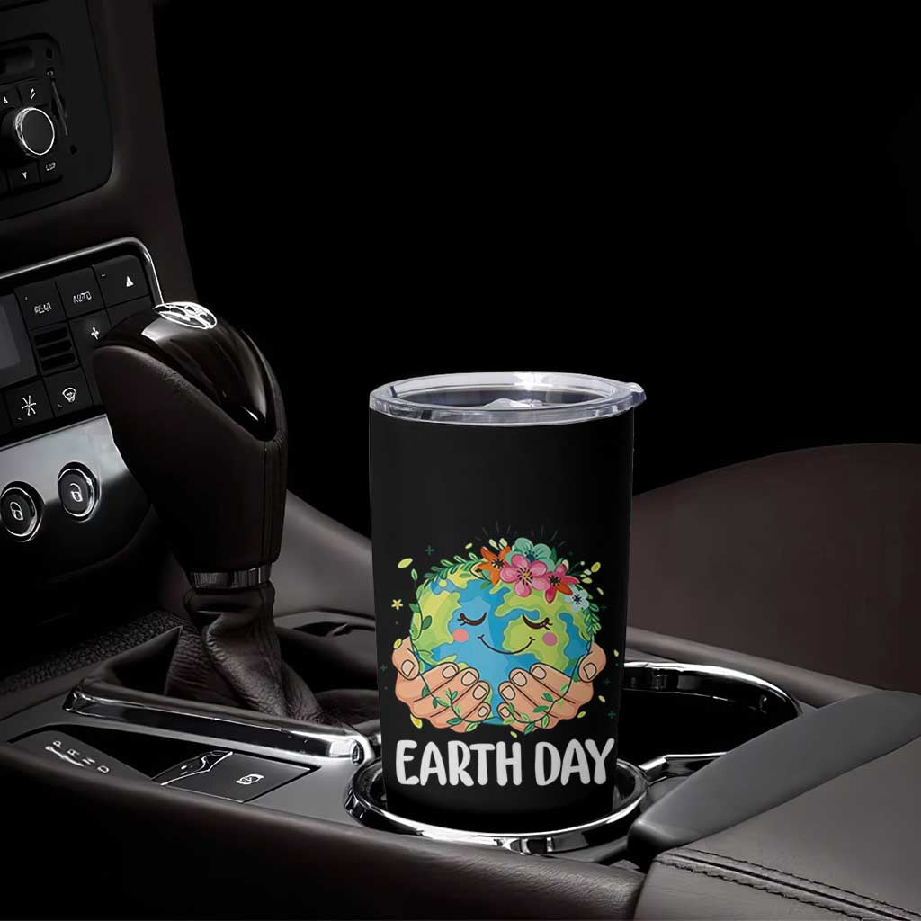 Cute Earth with Floral Earth Day Tumbler Cup