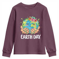 Cute Earth with Floral Earth Day Youth Sweatshirt