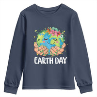 Cute Earth with Floral Earth Day Youth Sweatshirt