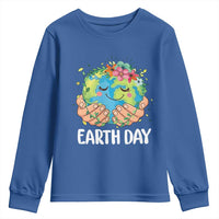 Cute Earth with Floral Earth Day Youth Sweatshirt