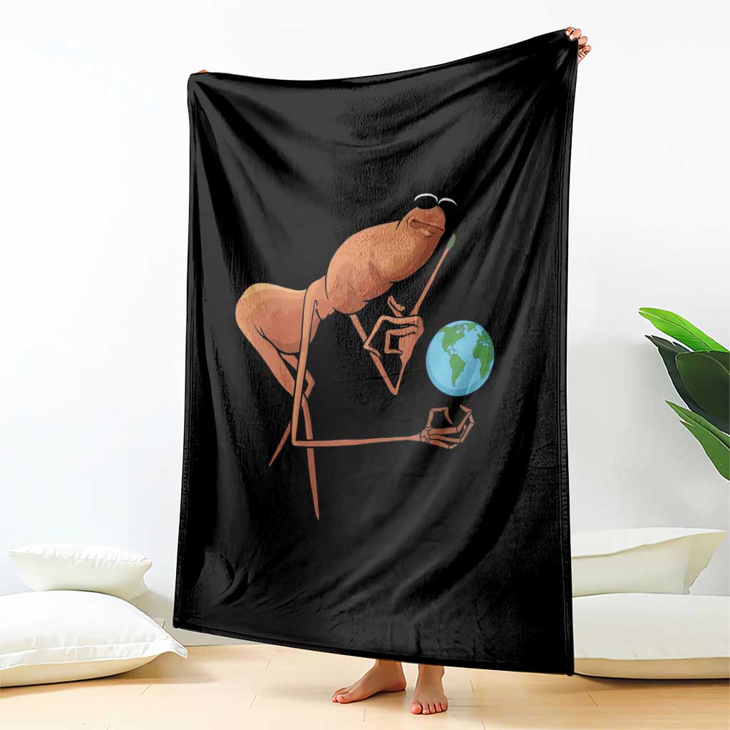 Happy Earth Day Throw Blanket Funny Marcus The Worm Eco Friendly