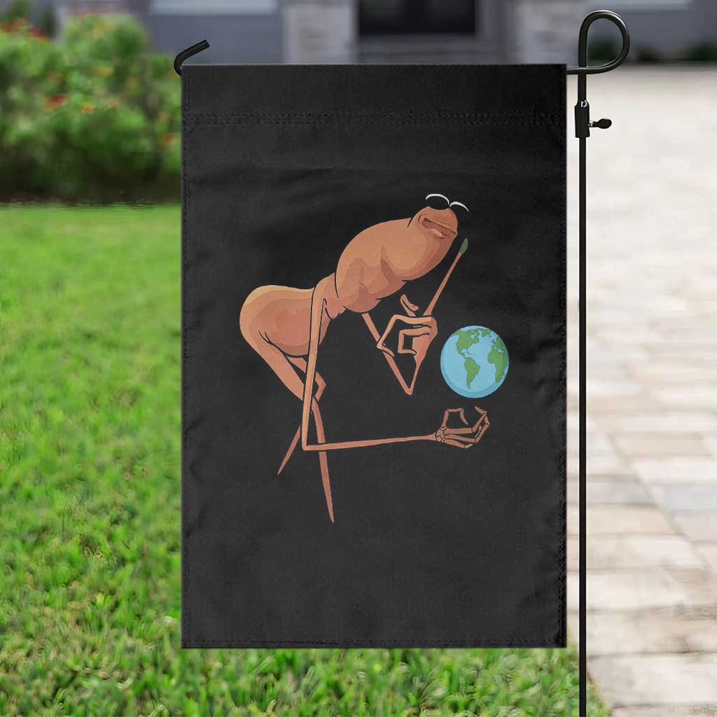 Happy Earth Day Garden Flag Funny Marcus The Worm Eco Friendly