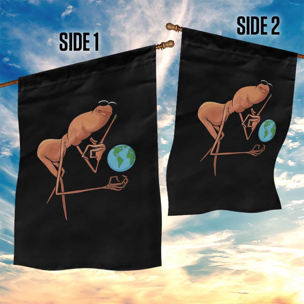 Happy Earth Day Garden Flag Funny Marcus The Worm Eco Friendly