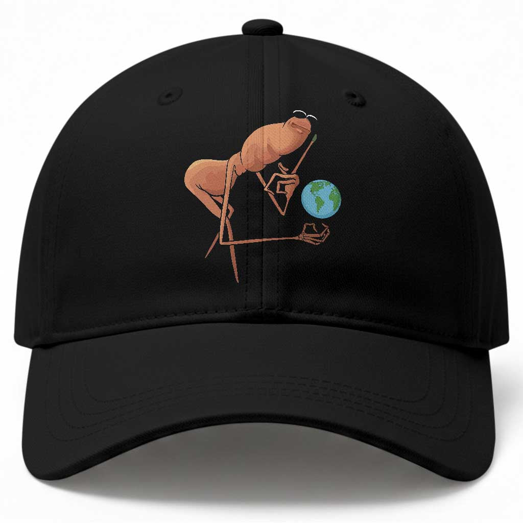 Happy Earth Day Baseball Cap Funny Marcus The Worm Eco Friendly