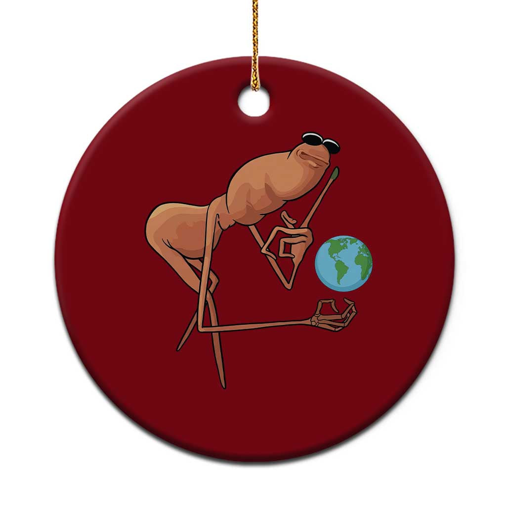 Happy Earth Day Ceramic Ornament Funny Marcus The Worm Eco Friendly
