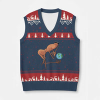 Happy Earth Day V-Neck Knit Sweater Vest Funny Marcus The Worm Eco Friendly