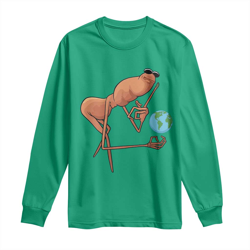 Happy Earth Day Long Sleeve Shirt Funny Marcus The Worm Eco Friendly
