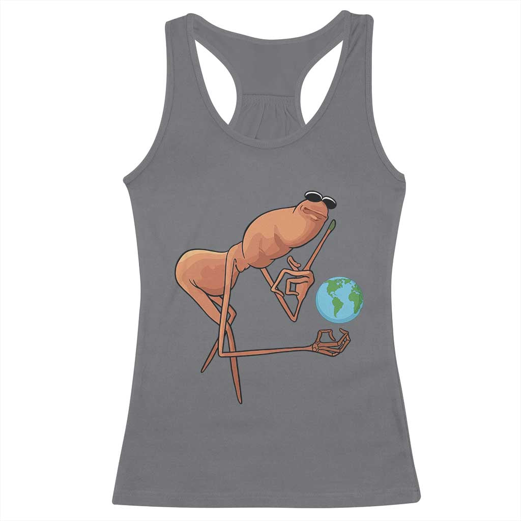 Happy Earth Day Racerback Tank Top Funny Marcus The Worm Eco Friendly
