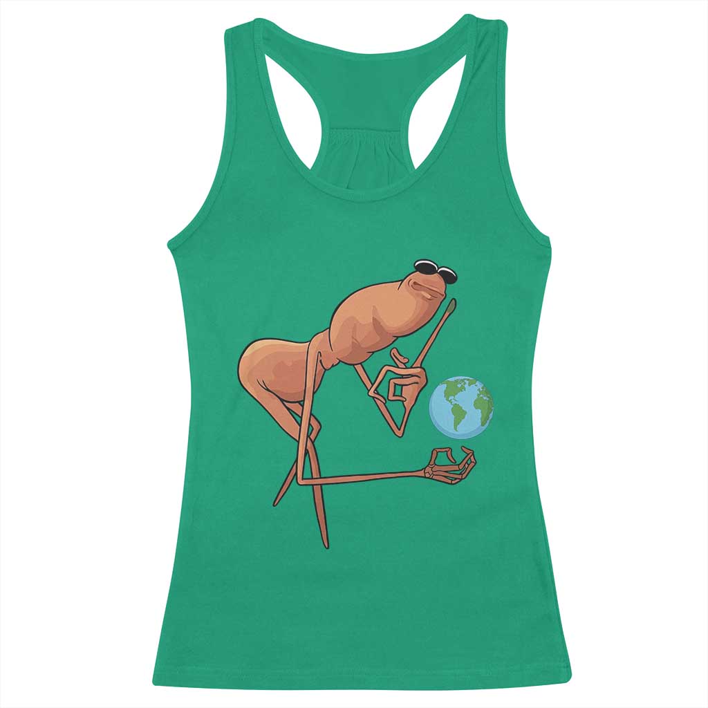 Happy Earth Day Racerback Tank Top Funny Marcus The Worm Eco Friendly