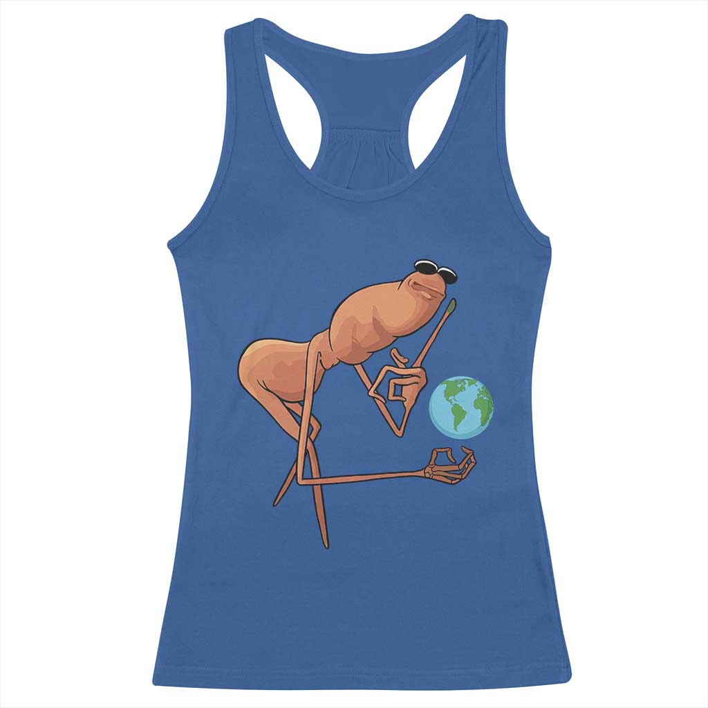 Happy Earth Day Racerback Tank Top Funny Marcus The Worm Eco Friendly