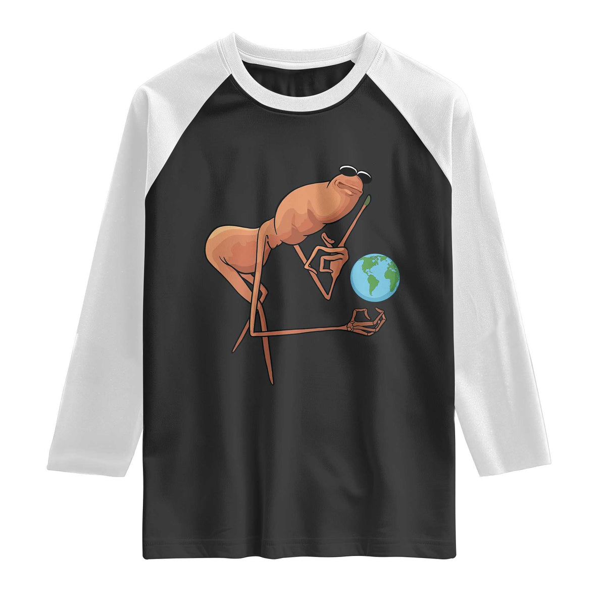 Happy Earth Day Raglan Shirt Funny Marcus The Worm Eco Friendly