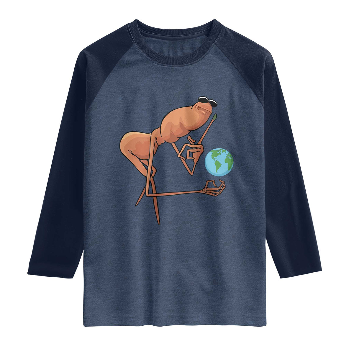 Happy Earth Day Raglan Shirt Funny Marcus The Worm Eco Friendly