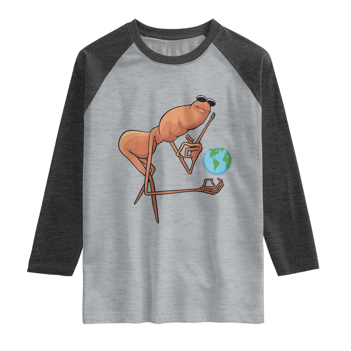 Happy Earth Day Raglan Shirt Funny Marcus The Worm Eco Friendly