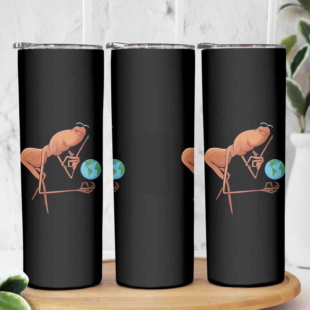 Happy Earth Day Skinny Tumbler Funny Marcus The Worm Eco Friendly