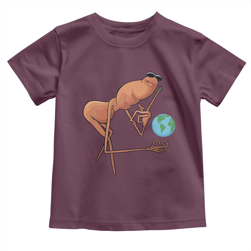 Happy Earth Day Toddler T Shirt Funny Marcus The Worm Eco Friendly