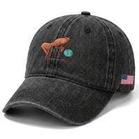 Happy Earth Day Washed Cotton Baseball Cap Funny Marcus The Worm Eco Friendly