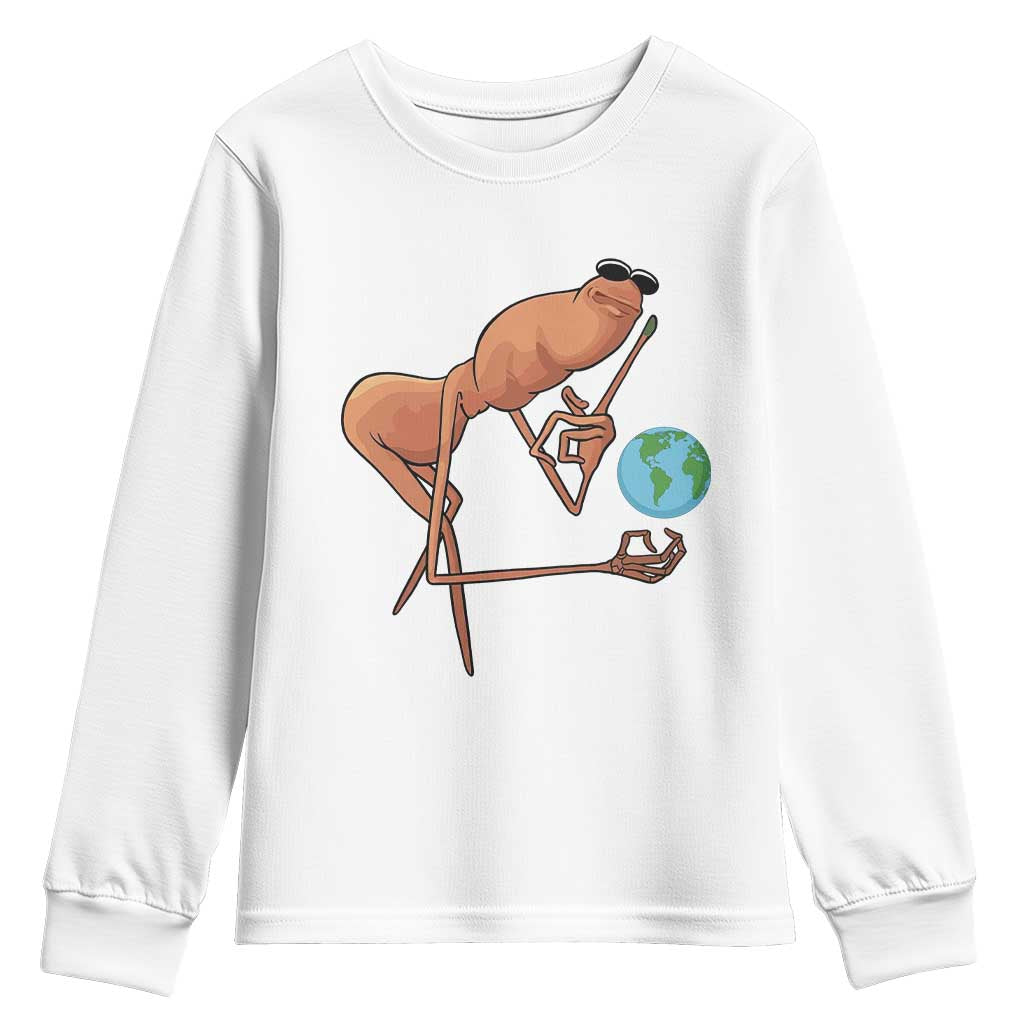 Happy Earth Day Youth Sweatshirt Funny Marcus The Worm Eco Friendly
