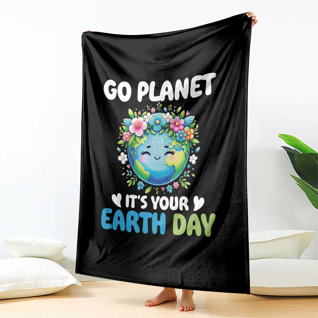 Go Planet It's Your Earth Day Throw Blanket Funny Sarcastic Nature Lover