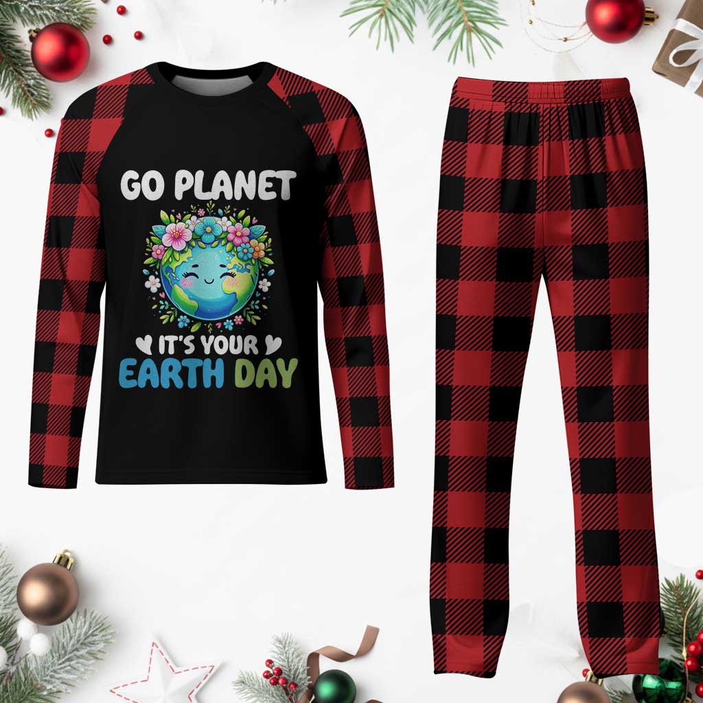 Go Planet It's Your Earth Day Plaid Pajama Set Funny Sarcastic Nature Lover