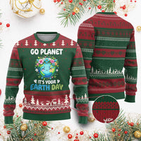 Go Planet It's Your Earth Day Ugly Christmas Sweater Funny Sarcastic Nature Lover