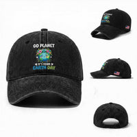 Go Planet It's Your Earth Day Washed Cotton Baseball Cap Funny Sarcastic Nature Lover