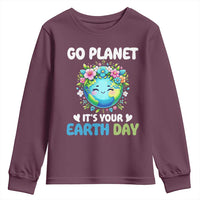 Go Planet It's Your Earth Day Youth Sweatshirt Funny Sarcastic Nature Lover