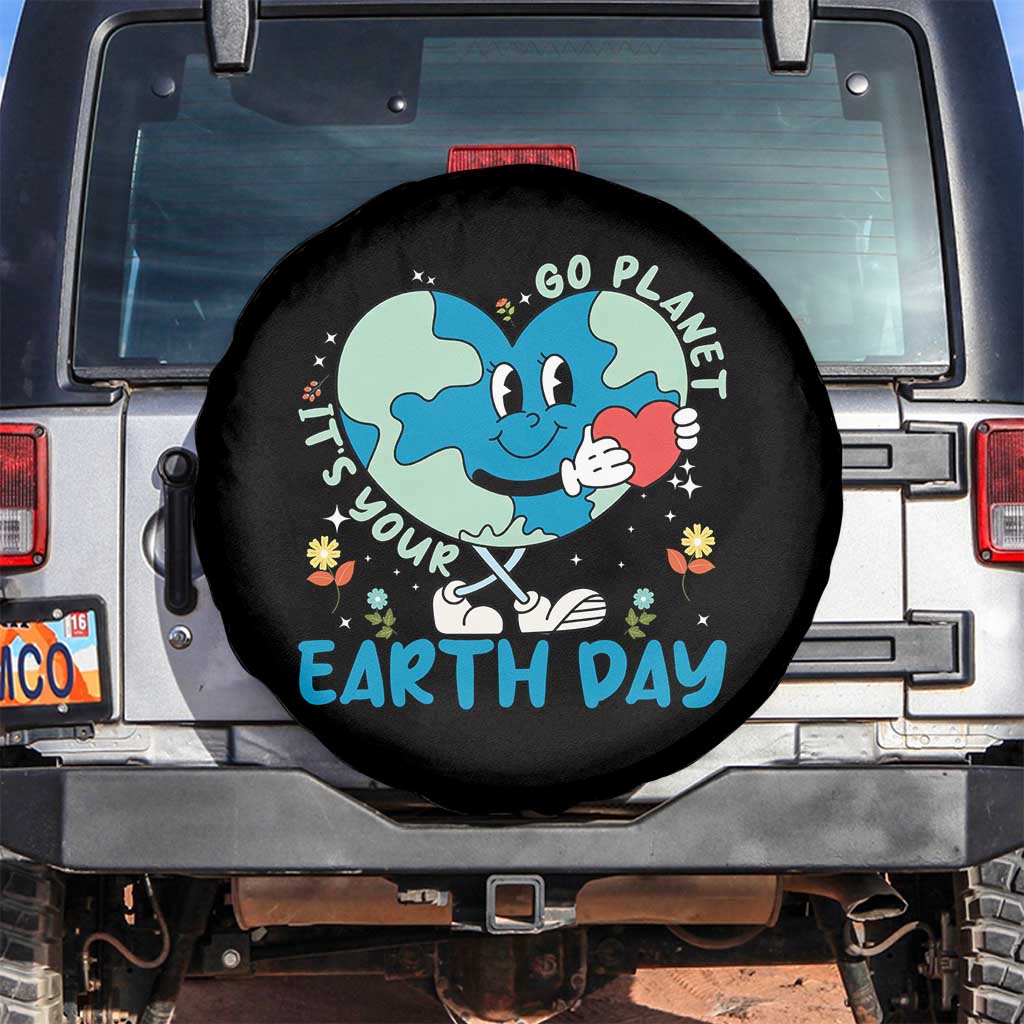 Go Planet It's Your Earth Day Spare Tire Cover Cute Nature Lover Heart Earth