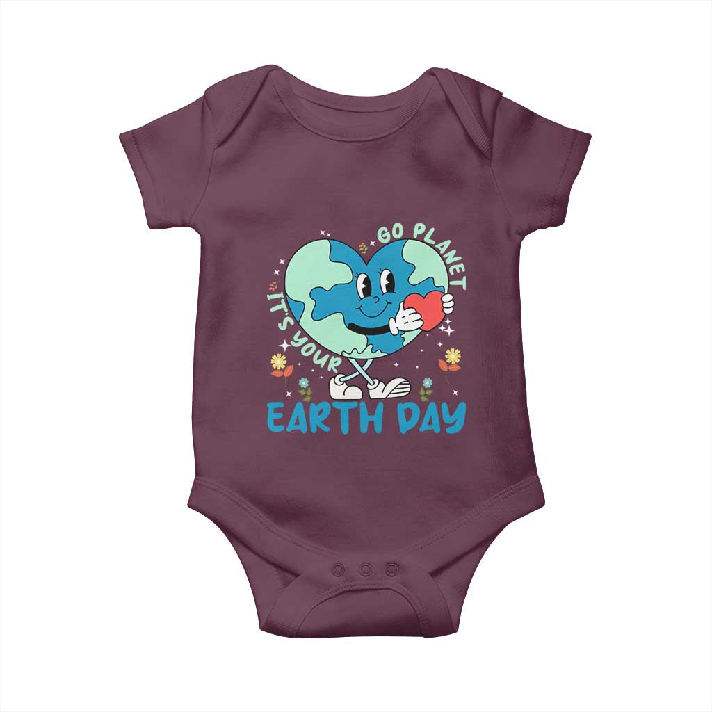 Go Planet It's Your Earth Day Baby Onesie Cute Nature Lover Heart Earth