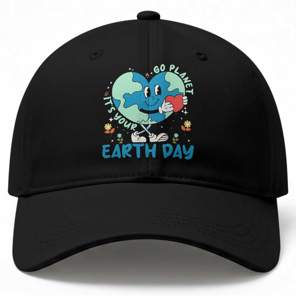 Go Planet It's Your Earth Day Baseball Cap Cute Nature Lover Heart Earth