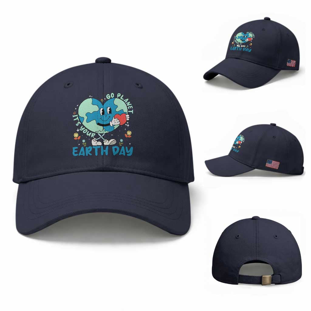 Go Planet It's Your Earth Day Baseball Cap Cute Nature Lover Heart Earth