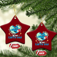 Go Planet It's Your Earth Day Ceramic Ornament Cute Nature Lover Heart Earth