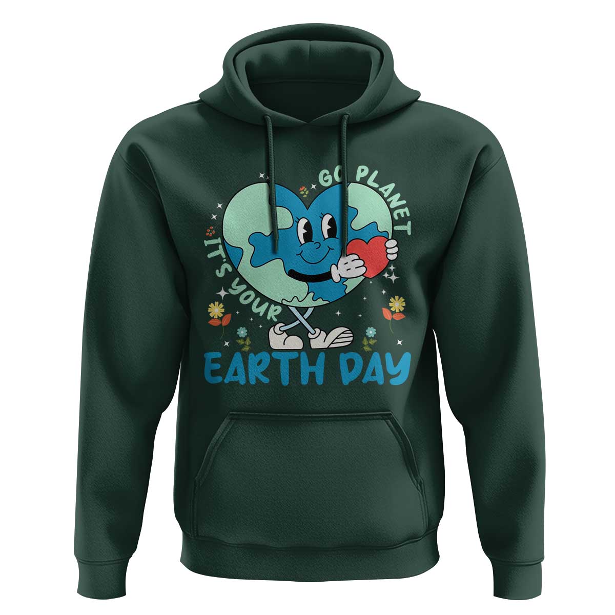 Go Planet It's Your Earth Day Hoodie Cute Nature Lover Heart Earth